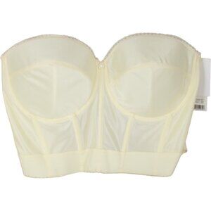NWT Dominique Bustier 44D Strapless Low Back White Ivory Lined Underwire B124